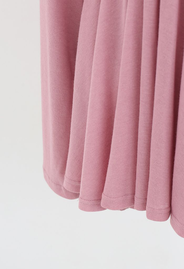 Oblique Shoulder Top and Pocket Shorts Set in Pink
