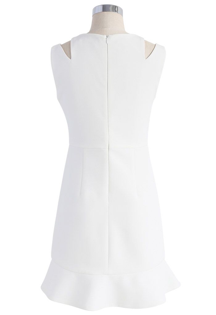 The Epitome of Grace Sleeveless Dress in White