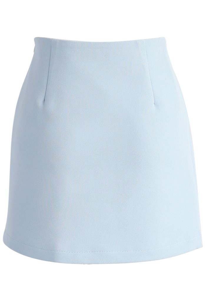 Scrolled Elegance Bud Skirt in Baby Blue