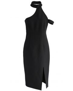 Extra Stylish Halter Neck Dress in Black