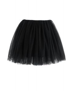 Amore Mesh Tulle Skirt in Black For Kids