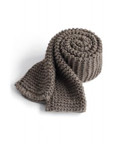 Keeping You Warm Hand Knit Scarf in Taupe