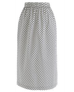 Dot Matrix Pencil Midi Skirt