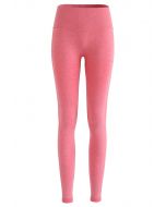 Butt Lift High-Rise Fitted Leggings in Peach
